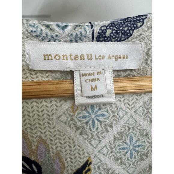 Monteau Los Angeles Patchwork Print Spring Dress Medium Free People Cottagecore - Picture 3 of 7